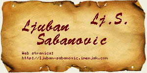 Ljuban Šabanović vizit kartica